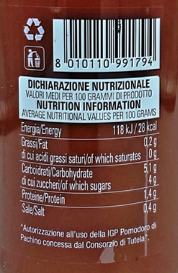 Tomato Passata di Pachino I.G.P. - 330g Bottle