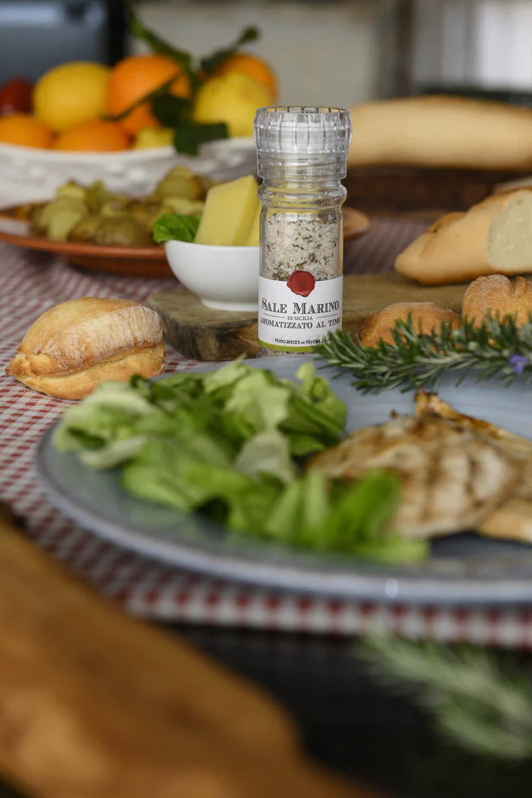 Sea Salt with Thyme - 100g Grinder - Sale Marino con Timo